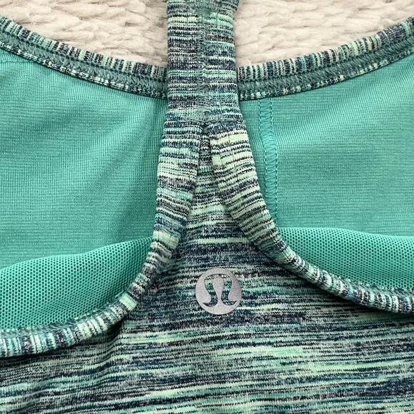 Lululemon Athletica | Power Y Tank • Space Dye Camo Alberta Lake Teal | Size 6 - Picture 9 of 16